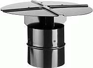 Aluminium kruiskap zwart Ø 130 mm