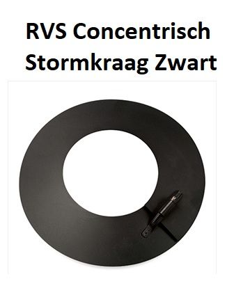 Concentrisch RVS Ø 100/150 mm stormkraag Zwart